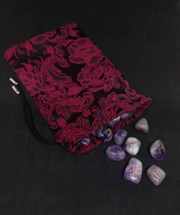 The pouch for Runes and Tarot Pink Flora